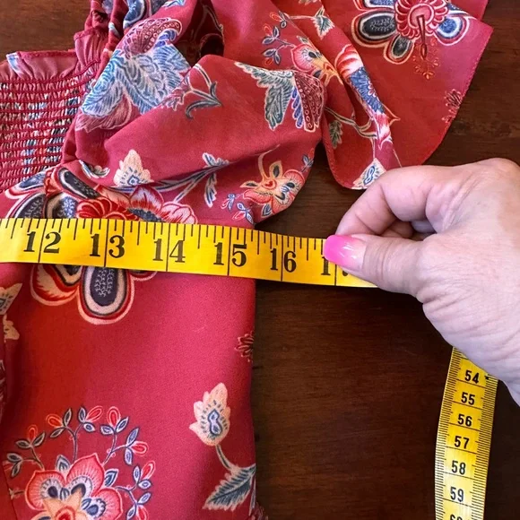 Sachin + Babi The‎ Kara Red floral Ruched Tiered Maxi Dress - Picture 13 of 14